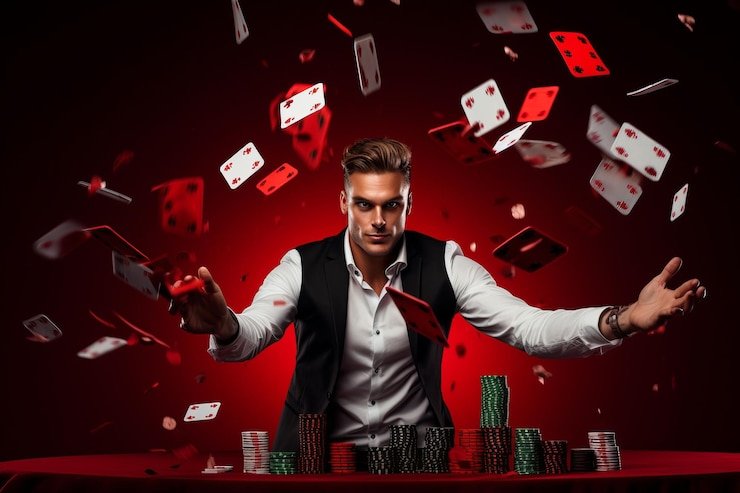 Live dealer conducting Lightning Roulette spin